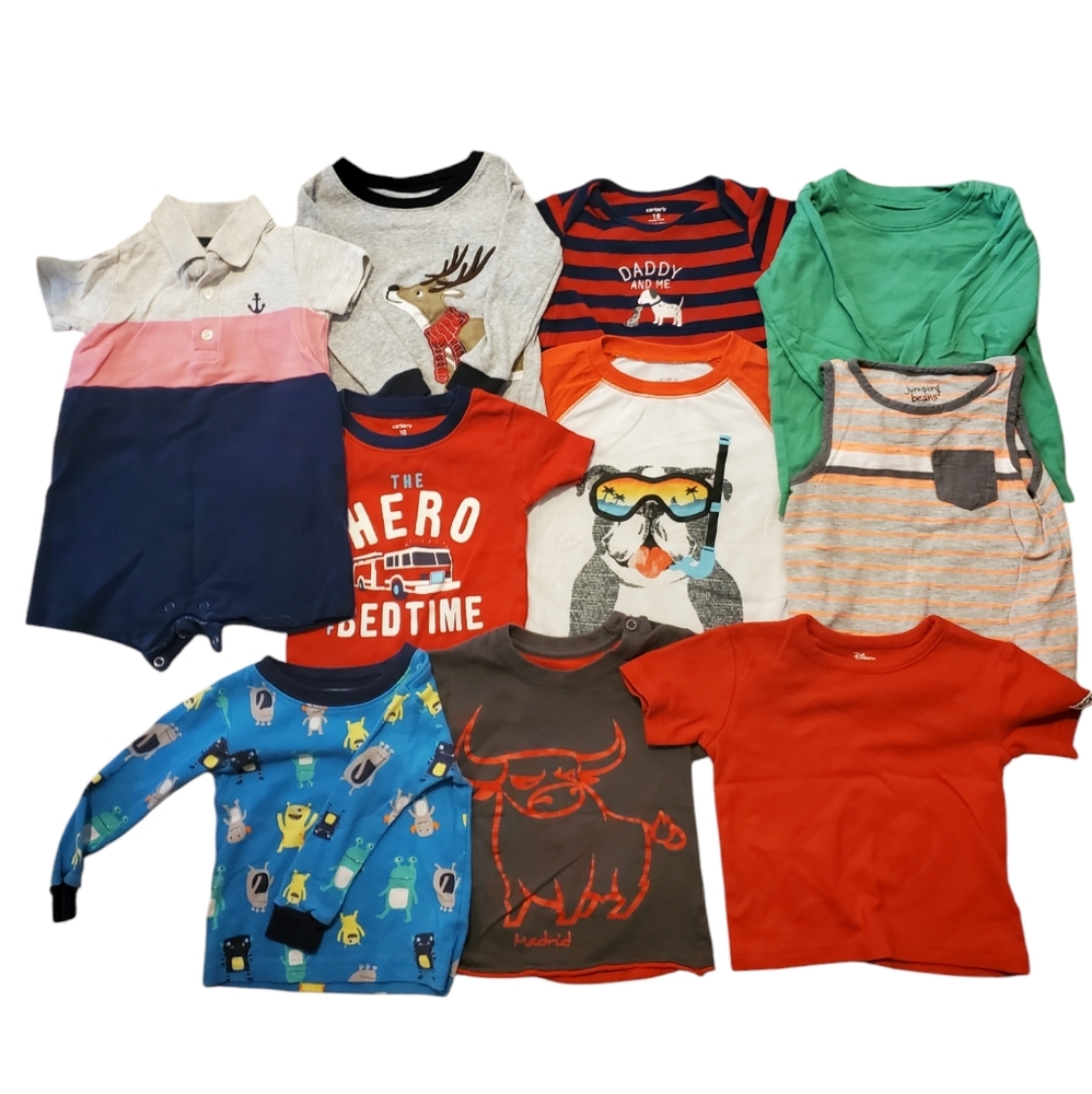 Assorted Kids' Graphic and Solid Tees bundle